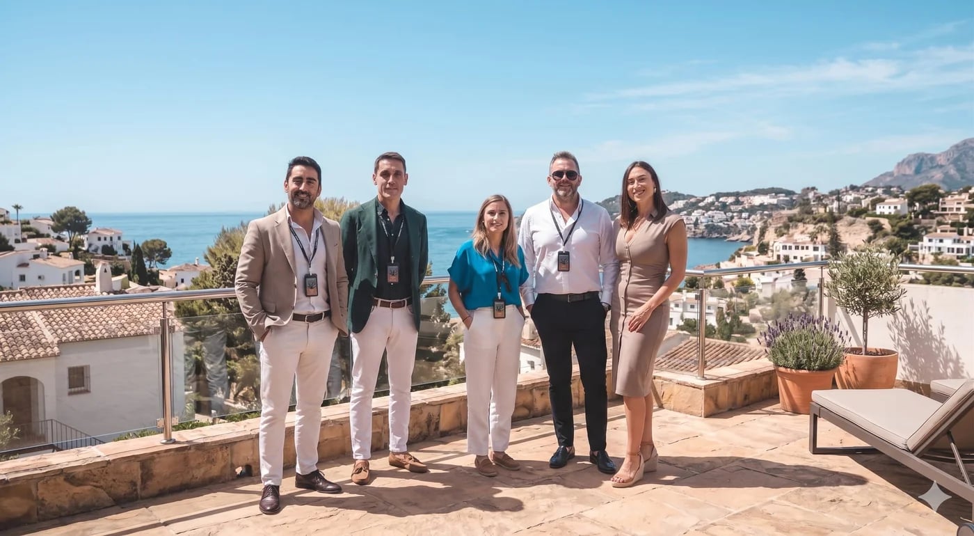 El equipo de Acapulco Centro en una terraza de Fuengirola
