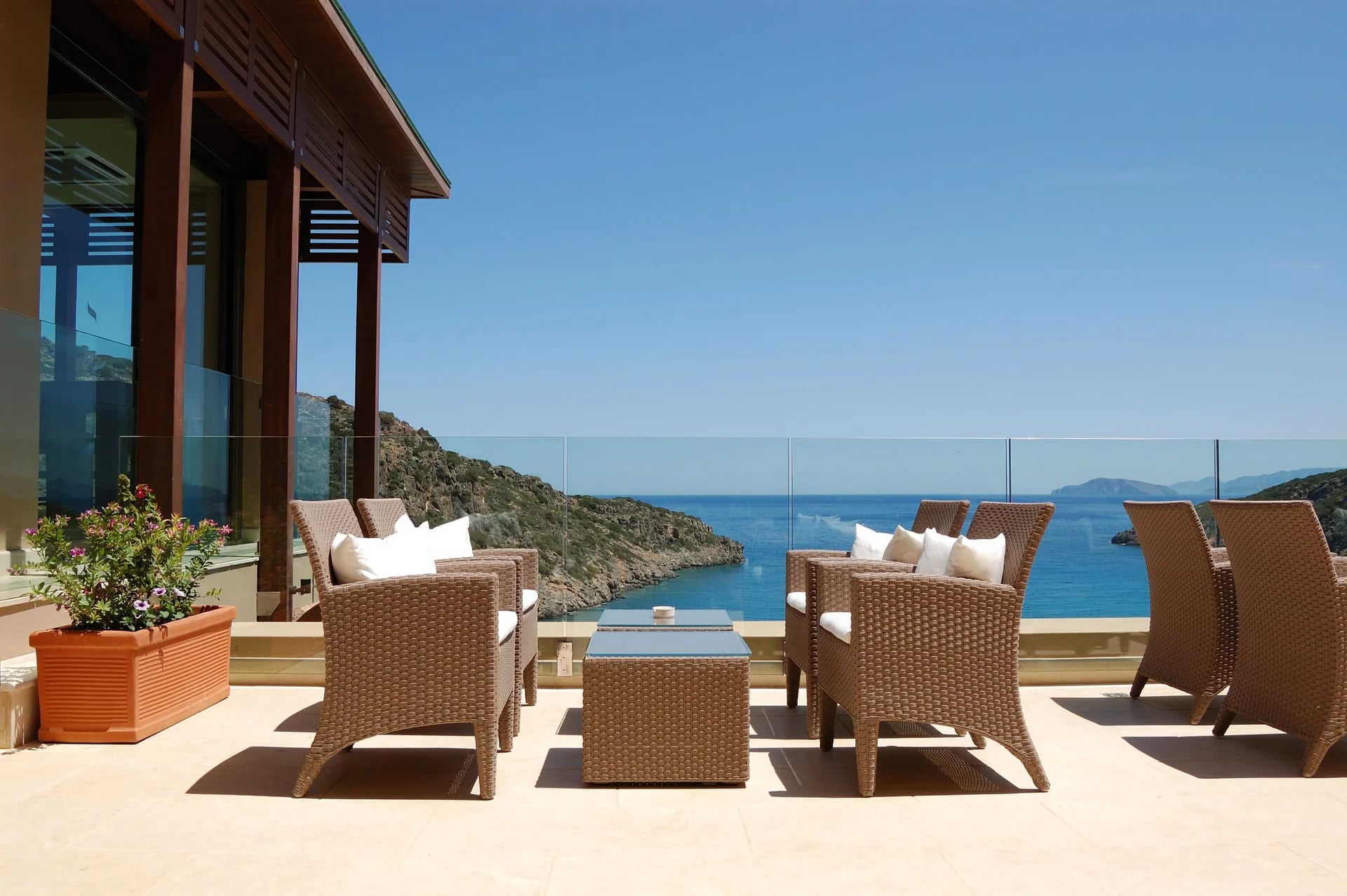 Terraza con vistas al mar en la Costa del Sol